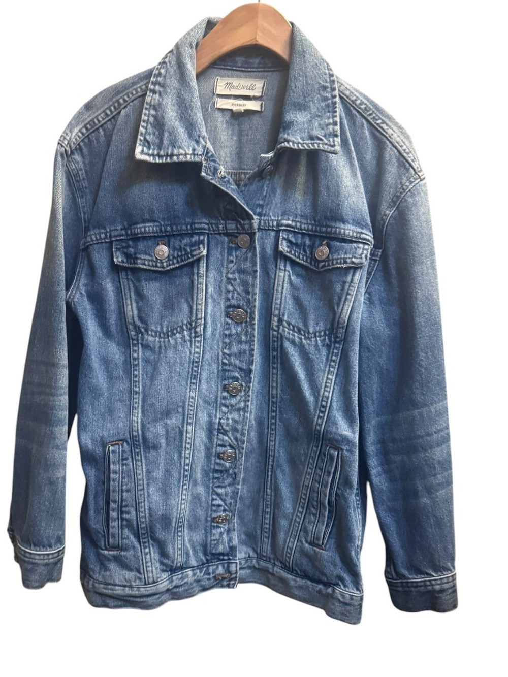 Madewell Faded Blue Denim 70’s Jean Trucker Chore Jacket SZ MED Barn Festival - Picture 4 of 14